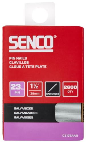 SENCO CZ17EAAR Stiftnägel, verzinkte Oberfläche, 3,8 cm, 23 Gauge, 2.600 Stück
