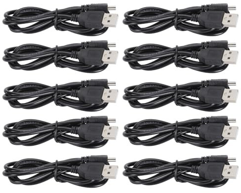 Lot de 10 Câbles de Chargement pour Manette Taux de Transfert Haute Vitesse de 480 Mbps, 1 M de Long pour Slim, PS Move, Téléphones, Appareils Photo, TI 84 Plus CE