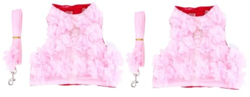BESPORTBLE 2stücke XL Blumen Hundehalsband Mit Verstellbarem Brustgeschirr Atmungsaktiv Und Für Kleine Mittelgroße Hunde Und Für Frühling Und Sommer
