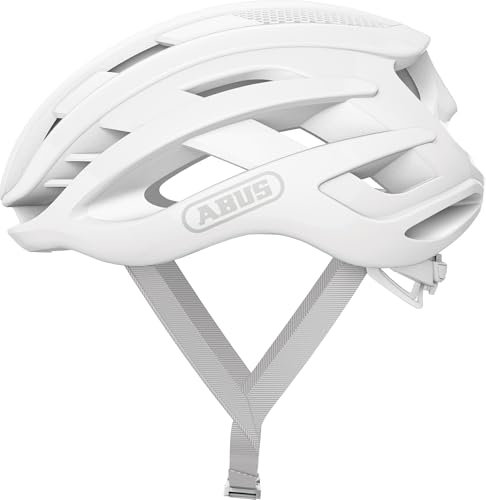 ABUS Rennradhelm AirBreaker - High-End Fahrradhelm für den professionellen Radsport - für Jugendliche und Erwachsene - Helm für Damen und Herren - Pure White, Größe M