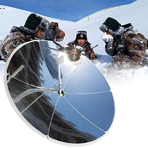 Cuisinière solaire à concentration 2000 W Cuisinière solaire Four solaire Four extérieur 1,65 m de diamètre Point focal parabolique Température : 800-1000 °C, camping en plein air