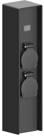 Ledvion - Presa esterna con palo, 4 prese, impermeabile IP44, garanzia 3 anni