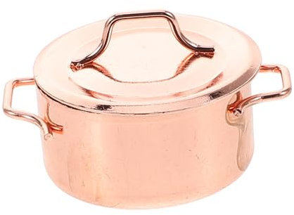 BESPORTBLE Miniature Metal Pot for Dollhouse Kitchen Realistic Mini Cooking Utensil Accessory for Miniature Decor for Party Supplies and Dollhouse Projects