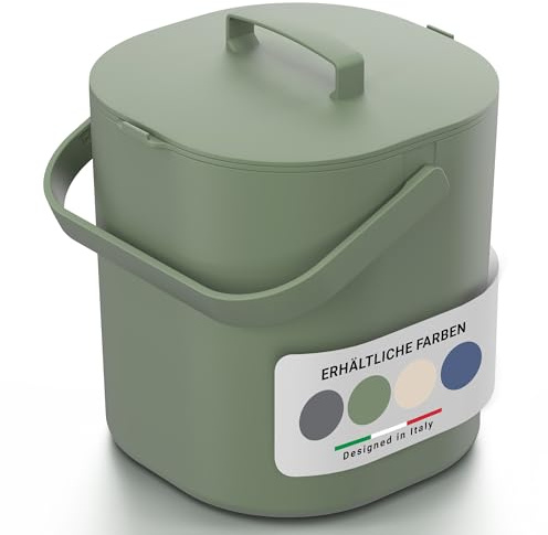 PTMS® Bidone Umido 6L con Coperchio da Appendere e Setaccio Interno