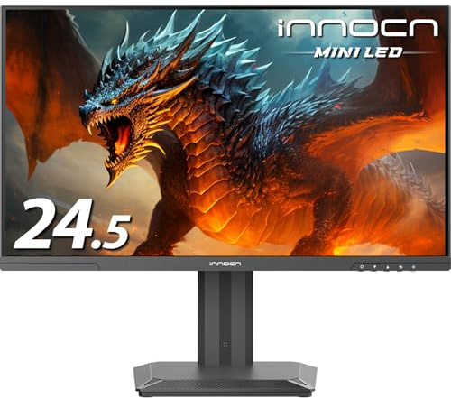 INNOCN 24.5 2K QHD 2560 x 1440P 240Hz Monitor, Gaming Console Ready, Mini-LED Precisely Local Dimming, Monitor for Mac, HDMI 2.1, DP 1.4, Height Pivot Adjustable Stand, Black - 25M2S