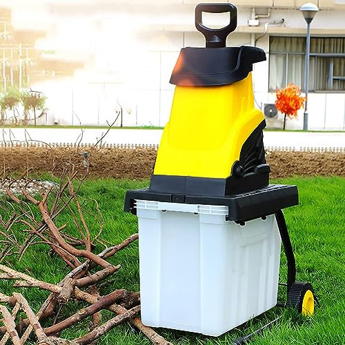 Electric Garden Wood Chipper Shredder, 2400W High Power with Overload Protection, Ideal for Lawn and Garden Waste Management