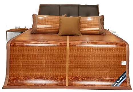 TOTIKI Esterillas Refrescantes Estera De Bambú para Dormir De Verano Colchón De Bambú Antideslizante Plegable Almohadilla De Refrigeración De Doble Cara Colchoneta Verano(1.8x2m/5.9x6.6ft)