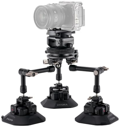 Tilta Hydra x Dan Ming Speed Pan System Pro Kit, Système Montage Voiture | Avec Tête Inclinable Mini/Ventouses Électroniques 4.5″/Bras Articulés, Compatible avec Caméra Action/Hybride