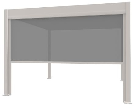 Tenda a rullo in vimini, allungabile, verticale, esterna, per pergola, 255 cm, in alluminio, impermeabile, stabile, protezione UV (4,0 metri, sabbia) per gazebo in alluminio salice