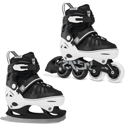 RAVEN Inline Skates Inliner für Kinder und Erwachsene OPTIONAL 2in1 mit Schlittschuhen verstellbar Oxen