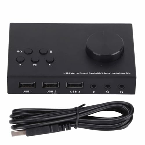 LuobannmUSB Audio Adapter 3.5mm Interface External Sound Card Stereo Multi Mode Multiple EQ Sound Conversion