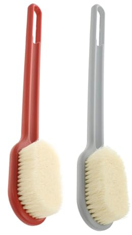 LOORGVEL 2pezzi Spazzola da Massaggio per Bagno Manico lungo Spazzola per Pulizia della Schiena Strumento per Pulizia della Doccia del Corpo Colore Casuale