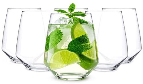 Glasmark KROSNO 1992 Trinkgläser für Wasser Säfte Longdrinks - 6er Set - Spülmaschinengeeignet - Transparent - 420 ml