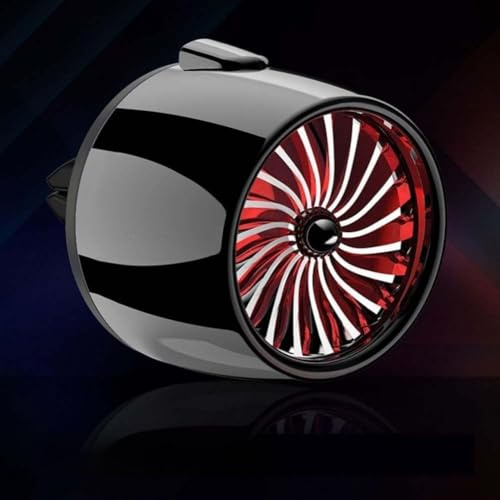 Diffuseur d'aromathérapie de voiture avec lumière ambiante et rotation fluide pour la plupart des véhicules, support de parfum pour grille d'aération avec parfum durable, B (lumière noire et rouge)