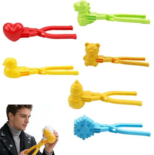Lutateo 6 Stück Schneeballzange, Schneeball Former, Winter Schneeball Maker, Schneeballclip, Schneeballmaschine, Geschenkidee Für Jungen Und Mädchen, Schneebälle In Sekunden Formen