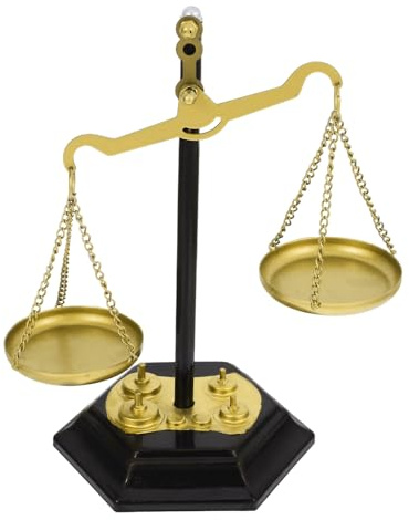 Milisten Metallwaage Tischdekoration Gerechtigkeitswaage aus Vollmetall für Büro und Zuhause Vintage Dekoratives Ornament als Symbol für Fairness und Würde