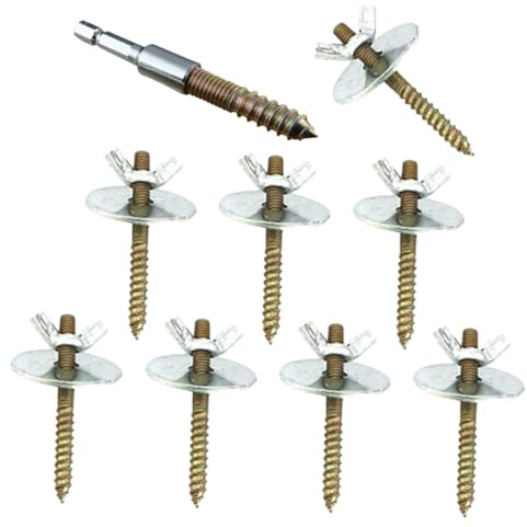 HOMSFOU 9pcs Bird Cage Fitting Screws Set M5*50 with Flat Washers Bird Perch Accessories Hardware and Hamster Springboards Cage Repair
