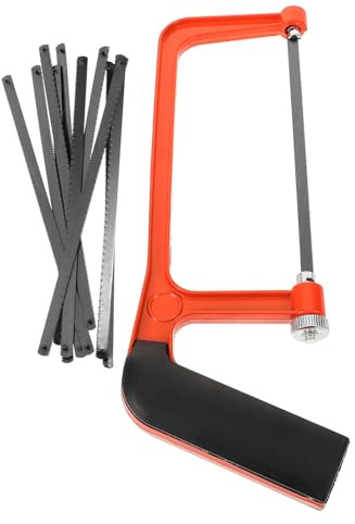 KOCKSHION Mini de Mano para Tallar Madera, Segueta para Madera, Metal y Plástico, Naranja, Mango Ergonómico, Antitaponamiento, para Carpinteros y Aficionados al Bricolaje
