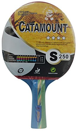 Pala de Ping Pong Kounga GD Catamount - 4 Estrellas, Unisex Adulto, Rojo/Negro, Talla Única
