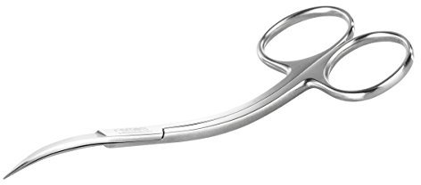 REMOS Schere aus rostfreiem Edelstahl - doppelt gebogen & scharf - mit feiner Spitze - Ideale Schere für Handarbeit 11,5 cm