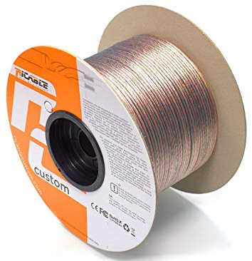 Ricable Custom 2.5/100-100 Metri 2 x 2,5 mmq Cavo Audio OFC di Potenza x Casse