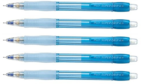 Pilot Super Grip Druckbleistift, 0,5 mm, Himmelblau, 5 Stück