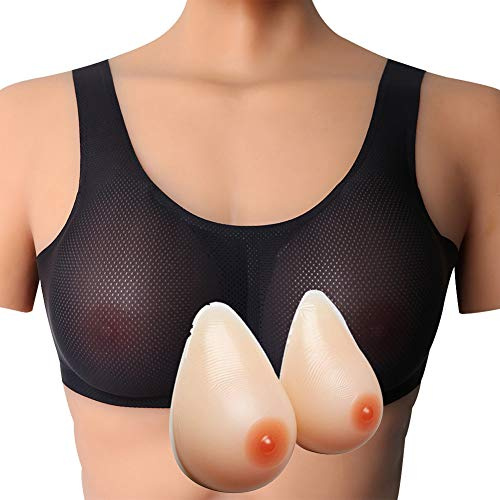 Soutien-gorge de poche spécial pour la forme du sein en silicone Faux Seins sans soutiens-gorge en sous-vêtements pour la transsexuelle Transsexuel Mastectomie Prothèse du sein,Acup~S~500gbreast