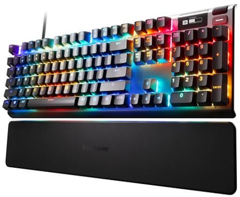 SteelSeries Apex Pro HyperMagnetic Gaming-Tastatur Die schnellste Tastatur der Welt Anpassbares Ansprechverhalten OLED-Bildschirm RGB USB-Passthrough Amerikanisch (QWERTY)
