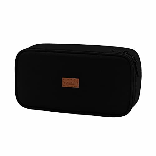 Yommie XXL Federmäppchen Oxford Federtasche Erwachsene Single Etui Federmappe Schlampermäppchen Mädchen Mäppchen Organizer Mit Reißverschluss Für Teenager Jungen Schwarz