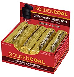 Goldencoal Golden Coal 100 Kohle-Tabletten – nikotinfrei – für Shishas Goldcoal Wasserpfeifen, 33 mm, schnelles Anzünden
