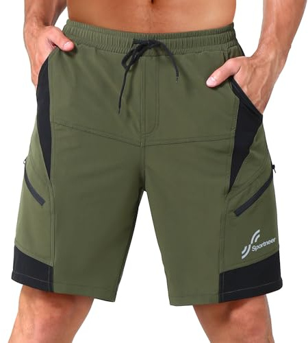 Sportneer MTB Shorts für Herren, MTB, gepolstert, Radler-Shorts für Herren, 3D-gefüttert, Mountainbike, Radfahren, Sport, für Radfahren im Freien