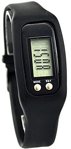 Syfinee Reloj podómetro con pantalla LCD simple podómetro fácil operación caminar Fitness Tracker banda de muñeca digital contador de pasos