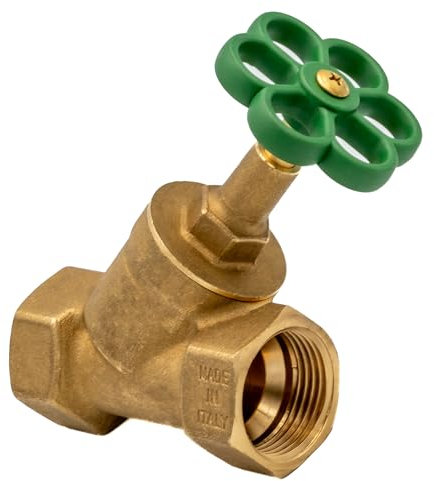 Schrägsitzventil 3/4 Zoll Messing – DVGW Absperrventil ohne Entleerung mit Handrad, langlebig und korrosionsbeständig für Trinkwasser, Heizung und Hausinstallation
