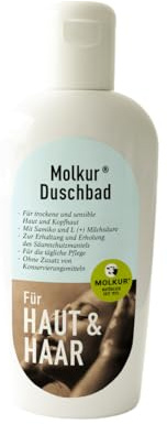 Molkur® Duschbad 200 ml pH 4,8, Für trockene & empfindliche Haut, mit Sauermolken-Ferment & Milchsäure, Leicht parfümierf