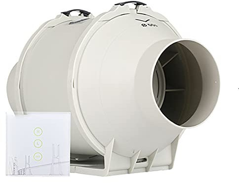 6 Inch Bathroom Exhaust Fan Inline Fan Vent Quiet Ventilation Exhaust Intake Fan 312 CFM Ventilation Blower for Attic Kitchen Garage Greenhouse Basement Home (White Wireless switch)