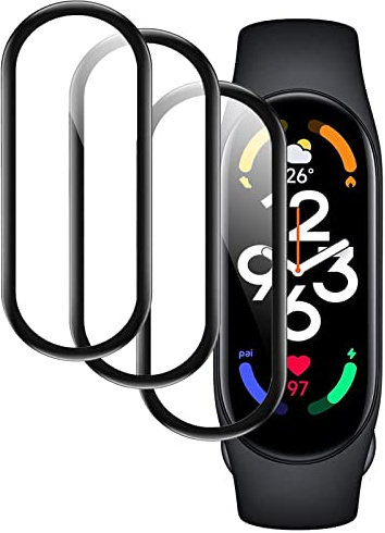 KUSINHOKA [3 Pack Protector de Pantalla para Xiaomi Mi Band 7, 3D Curvo Bordes Completo Cobertura HD Anti-arañazos Protectora Película para Xiaomi Mi Band 7