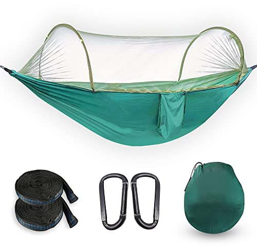 OOKU Camping-Hängematte mit Moskitonetz – 2 Personen, 299.6 kg Kapazität,Ultraleichte Reisehängematte mit Insektennetz, 2 Hängegurte, Wandern, Hinterhof & Baumschaukeln