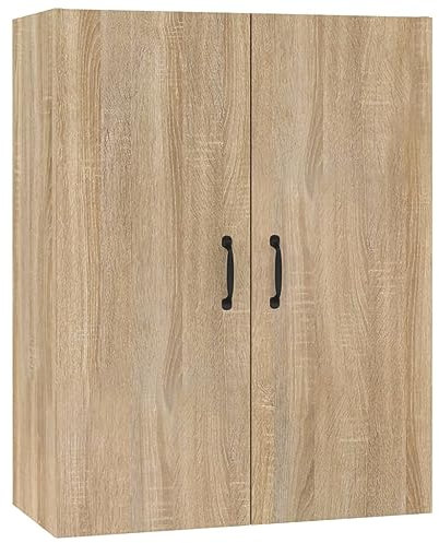 vidaXL Armario Colgante Almacenamiento Auxiliar Mueble Salón Pared Vitrina Flotante Decorativo para Casa Madera Contrachapada Roble Sonoma