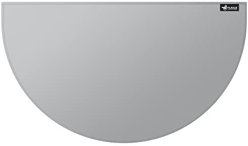 FLASLD Tappetino per camino ignifugo 61 x 107 cm, mezzo rotondo per focolare protegge i pavimenti dalle scintille di braci, grigio