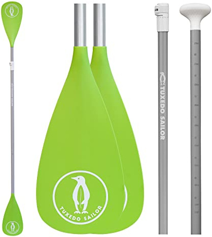 Tuxedo Sailor SUP Paddel， Verstellbares Paddel für Stand-up Paddling，Aluminium Schwimmendes Paddel，3-teiliges oder 4-teiliges Teleskop Paddel 2 in 1