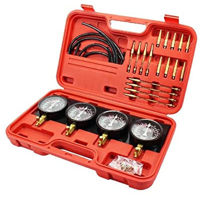 4-teiliges Vergaser-Synchronisations-Vakuummeter-Kit, Vergaser-Vakuummeter mit kurzen und langen Adaptern, Vergaser-Synchronisierer, Motorrad-Auto-Vakuum-Vergaser