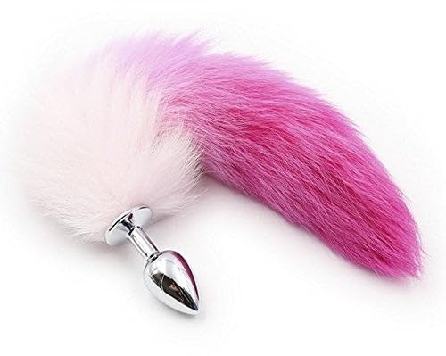 BONDAGERIE® Plug Anale con Coda gatto sextoy in Alluminio 100% Sicuro con Coda rosa, piccolo medio grande Dimensione: M