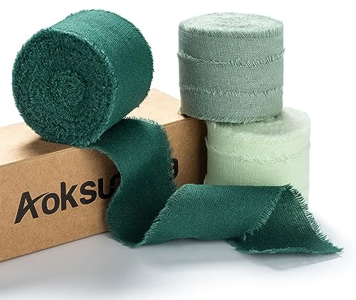 AOKSUNOVA Geschenkband Baumwollband Hochzeit Schleifenband Bunt | Apricotfarbenes Baumwoll Geschenkband für Hochzeit,Verpackung und Dekoration,Breites Schleifenband mit Edler Fransenkante