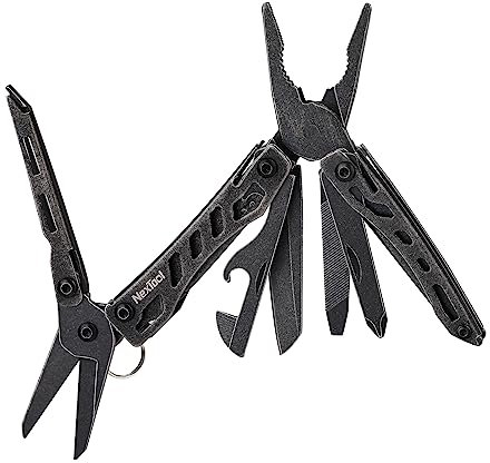 NexTool Multi Tool, Mini Flagship 10 in 1 Multitool, Multitools with Pliers, Camping Pliers, Can Opener, Scissors, Screwdriver, Bottle Opener, Gifts for Men, Father's Day Gifts-Balck