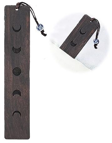 LJFEA Lesezeichen, Berg Mond Lesezeichen Holz,Bookmark, Handgefertigtes Hölzernes Lesezeichen,Geschenke für Männer Geburtstag, Weihnachtsgeschenke, Lehrer Geschenk（Ebenholz）