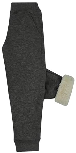 Panegy barn fleece joggingbyxor flickor pojkar casual elastisk midja joggingbyxor termisk varm skola sport byxor aktiv träningsoverall byxor, GRÅ, 7-10 Jahre