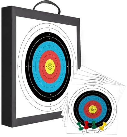 - QI HUO JU - Objetivos de espuma EVA para jóvenes principiantes, práctica en el patio trasero, objetivos duraderos de práctica de arco y flecha de 50.8 cm con 5 papeles de objetivo, 4 pines (objetivo