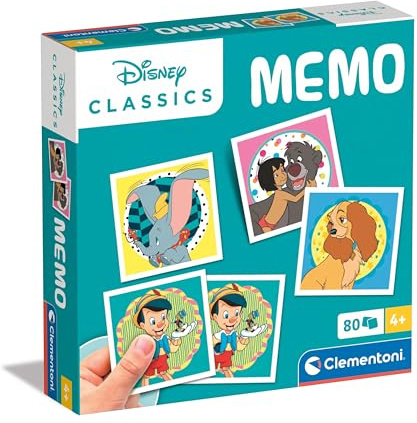 Clementoni - 18298 - Memo Disney Classics - Gioco Di Memoria E Associazione, Carte Da Accoppiare, Gioco Educativo Bambini 4 Anni, Gioco Di Carte, Gioco Da Tavolo Bambini, Made In Italy