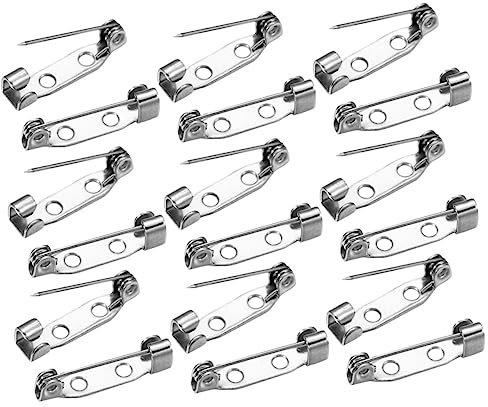OATIPHO 400 Stück silberne Sicherheitsnadel sicherheitsschloss bastelmaterial Abzeichenleiste Broschennadel-Rückseite dekorative Stifte Schmuck Brosche mit Metallstiften Wäscheklammern