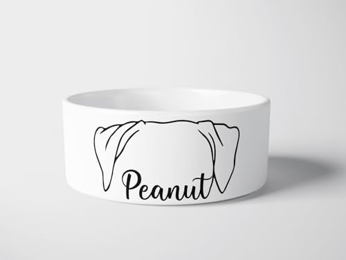 forefrontdesigns Personalised Dog Name Bowl – Custom Ceramic Dog Bowl for Water/Food, Ideal for Dogs and Cats, Personalised Cat Bowl Available in Large and Medium Sizes for Stylish Feeding.